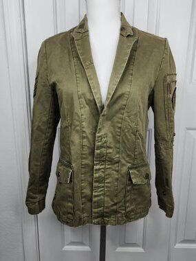Zadig & Voltaire Jacket Women Small Army Green Virginia Grunge Military Punk